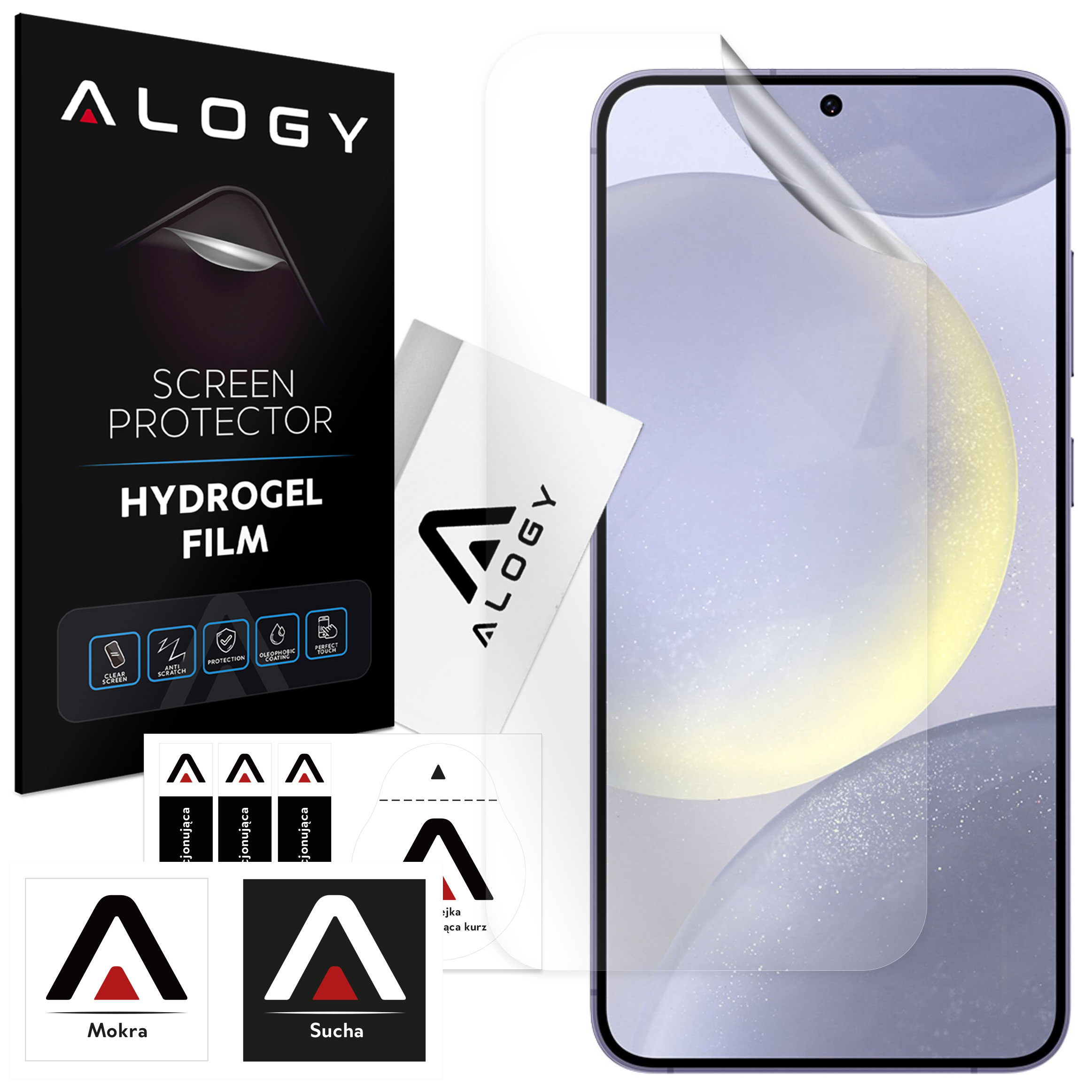 Folia Hydrożelowa do Samsung Galaxy S24 Plus ochronna na telefon na ekran Alogy Hydrogel Film