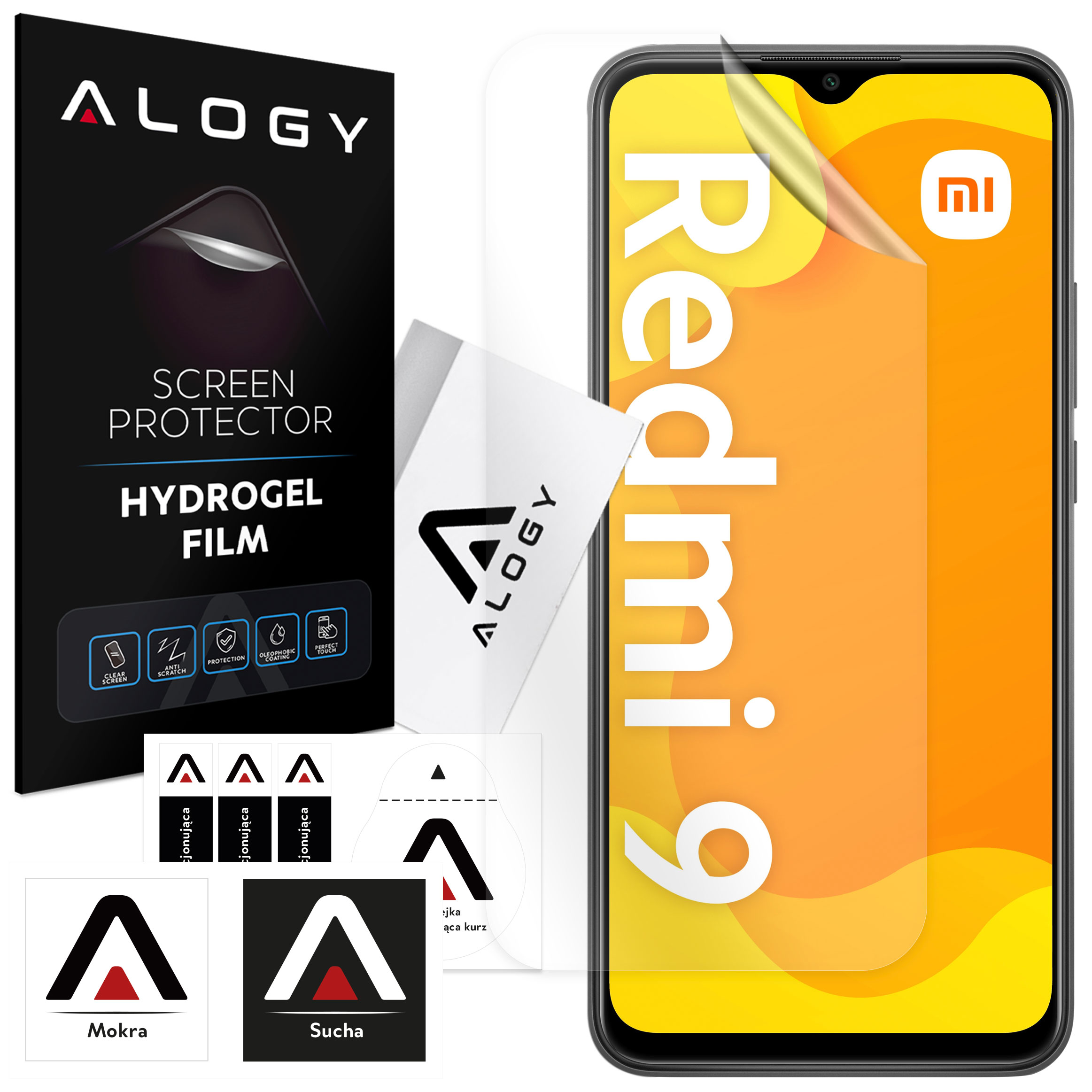 Folia Hydrożelowa do Xiaomi Redmi 9 ochronna na telefon na ekran Alogy Hydrogel Film