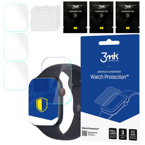 Folia ochronna x3 do Apple Watch SE 2022 44mm 3mk ARC na ekran Watch Protection™