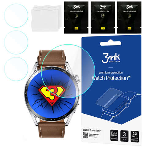 Folia ochronna x3 do Huawei Watch GT 3 Pro 46mm 3mk ARC na ekran Watch Protection™