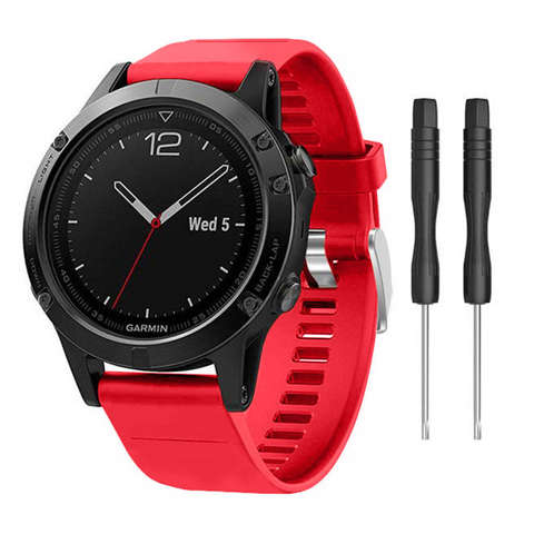 Gumowy pasek Alogy karbon do Garmin Fenix 5/5 Plus/6/6 Pro Malinowy