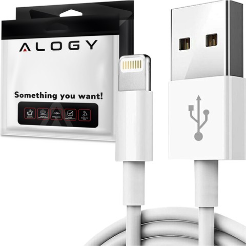 Kabel 1m Alogy Fast Charge USB do Lightning przewód do ładowania iPhone 20W biały