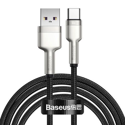 Kabel 2M Baseus mocny przewód nylonowy Cafule Metal USB do USB-C Type C 66W