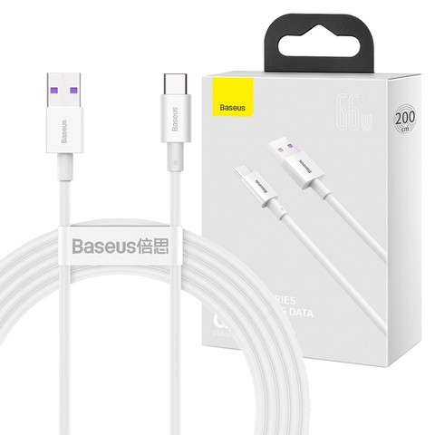 Kabel 2m Baseus Superior Series USB do USB-C Type C 66W Biały