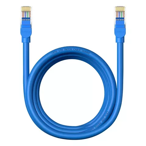 Kabel Ethernet Baseus High Speed Cat 6 RJ-45 1000Mb/s 3m okrągły - niebieski