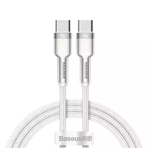 Kabel USB-C do USB-C Baseus Cafule, 100W, 1m (biały)