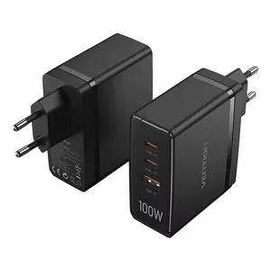 Ładowarka Sieciowa Vention FEGB0-EU 2xUSB-C USB-A GaN 100W Czarna