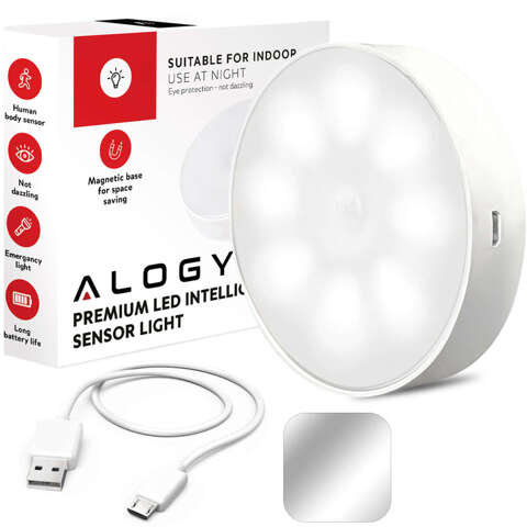 Lampka lampa LED czujnik ruchu zmierzchu nocna Alogy Sensor Light Bezprzewodowa oświetlenie meblowe Światło białe 6000k