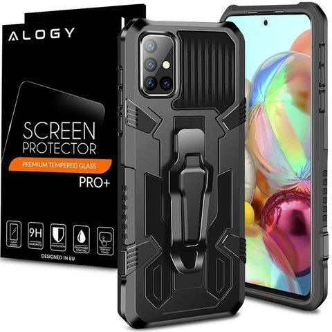 Pancerne etui ochronne Alogy stojak do Samsung Galaxy A51 5G + Szkło