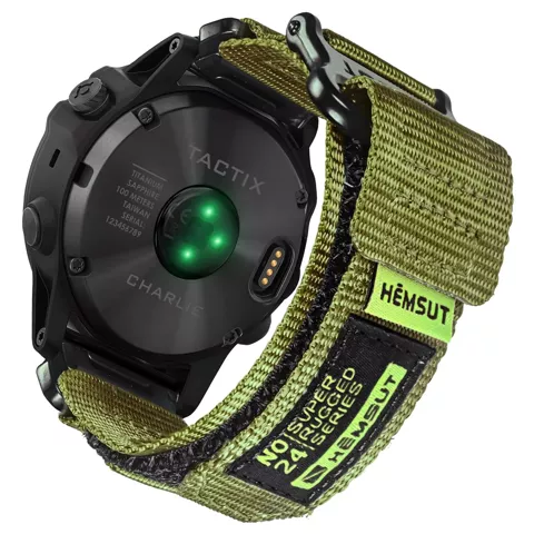 Pasek nylonowy do Garmin Fenix 5x 6x 7x Pro 26mm Nylon Band Sport Military zielony