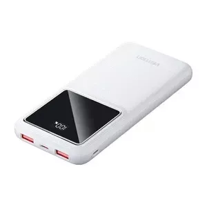 Powerbank Vention FHKW0 10000mAh, Micro-USB, USB-C, 2xUSB-A, 22.5W (biały)