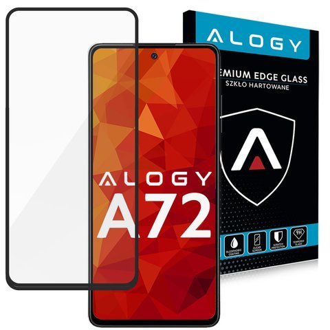 Szkło Alogy Full Glue case friendly do Samsung Galaxy A72 Czarne