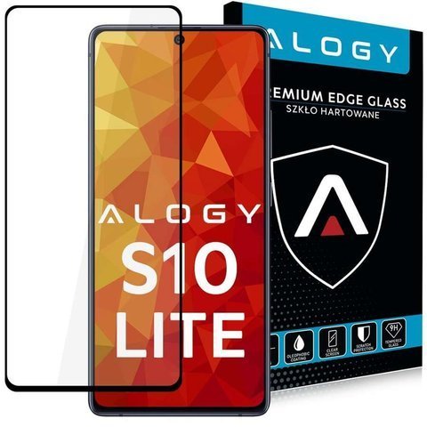 Szkło Alogy Full Glue case friendly do Samsung Galaxy S10 Lite czarne