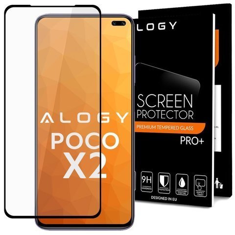 Szkło Alogy Full Glue case friendly do Xiaomi Poco X2 Czarne