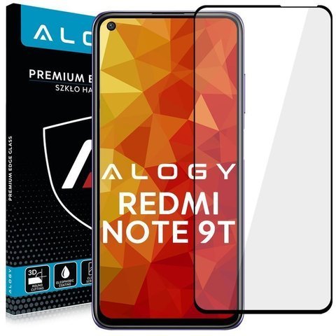 Szkło Alogy Full Glue case friendly do Xiaomi Redmi Note 9T Czarne