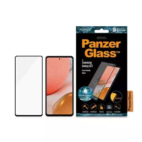 Szkło PanzerGlass E2E Microfracture do Sam A72 A725 Case Friendly AntiBacterial czarny/black