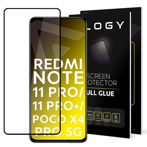 Szkło hartowane Alogy Full Glue do etui case friendly do Xiaomi Redmi Note 11 Pro/ 11 Pro Plus/ Poco X4 Pro 5G Czarne