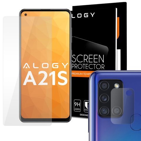 Szkło hartowane Alogy na ekran do Samsung Galaxy A21s + Szkło na obiektyw