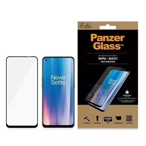 Szkło hartowane PanzerGlass E2E Super+ do OnePlus Nord CE 2 Case Friendly czarny/black