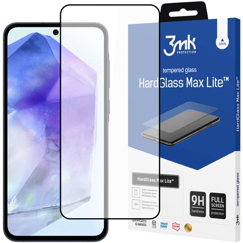Szkło hartowane do Samsung Galaxy A35/A55 5G 3mk HardGlass Max Lite™ 9H pełne na cały ekran