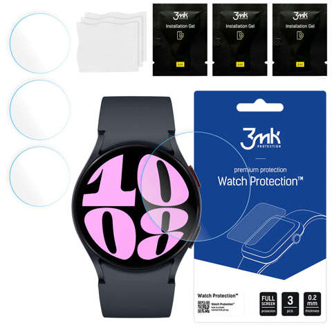 Szkło hybrydowe 3x do Samsung Galaxy Watch 6 44mm 3mk Watch Protection na ekran