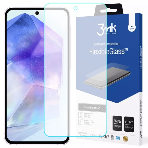 Szkło hybrydowe do Samsung Galaxy A35/A55 5G 3mk FlexibleGlass na ekran Glass 7h Nietłukące