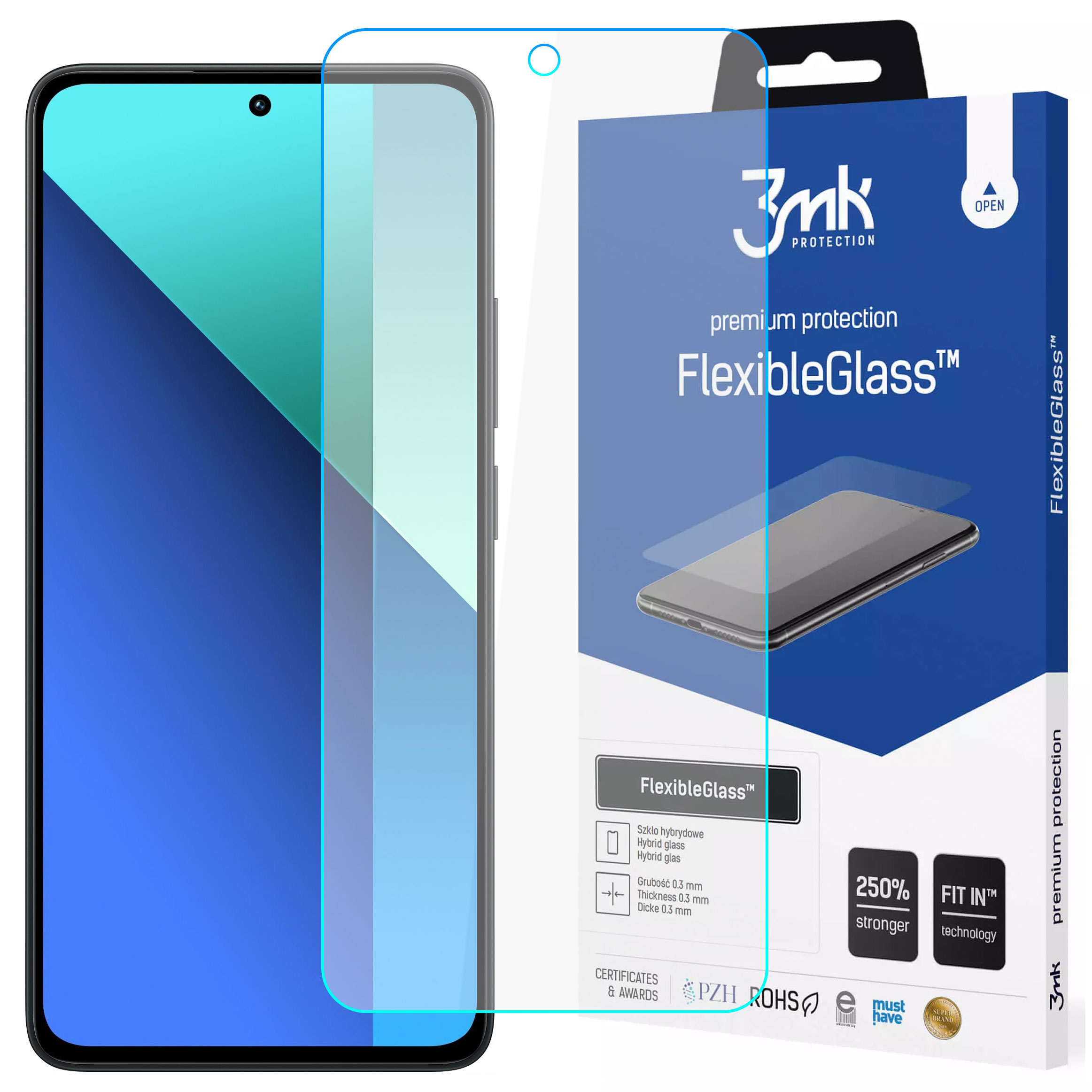 Szkło hybrydowe do Xiaomi Redmi Note 13 4G 3mk FlexibleGlass ochronne na ekran Glass 7h