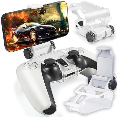 Uchwyt na telefon do Pada Gamepada do Sony PlayStation 5 PS5 DualSense Mocowanie klips Biały