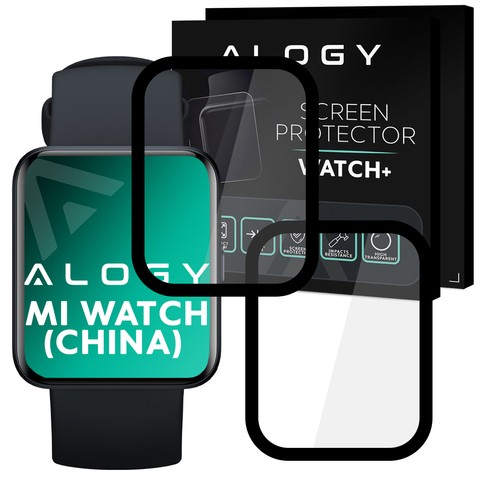 2x Elastyczne Szkło 3D Alogy Full Glue do Xiaomi Mi Watch (wersja chiny) Black