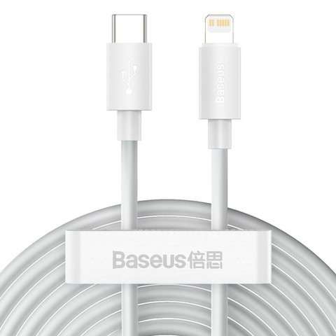 2x Kabel 1.5m Baseus przewód USB-C Type C do Lightning PD 20W White