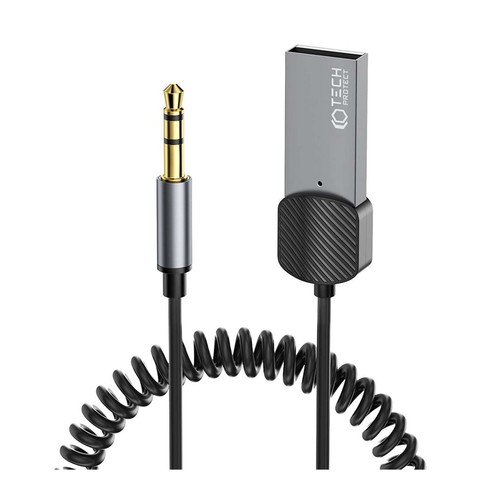 Adapter Audio Transmiter Odbiornik dźwięku UltraBoost Bluetooth Aux USB Szary