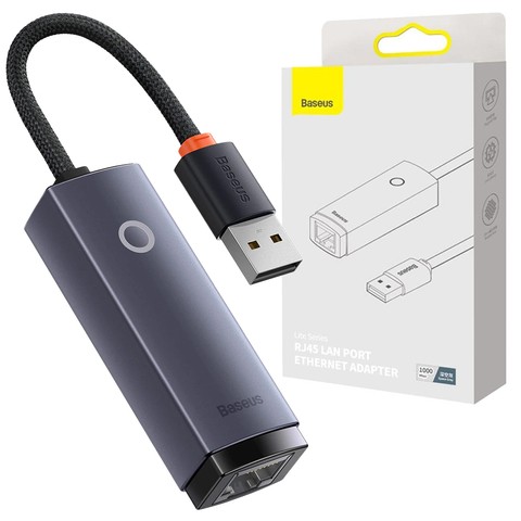 Adapter karta sieciowa LAN Baseus Erhernet przejściówka USB-A do RJ45 1000Mbps