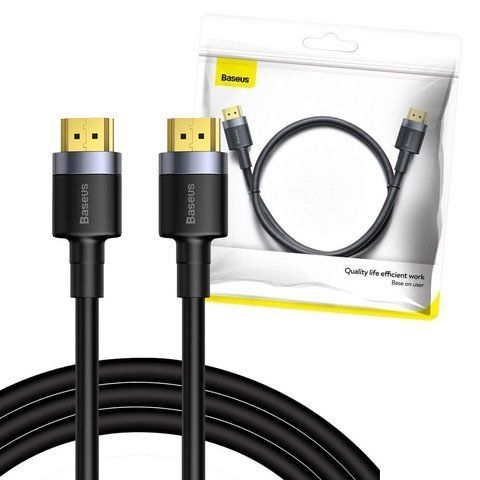 Baseus Cafule Kabel HDMI 2.0 4K FULL HD 3D 1m Czarno-szary