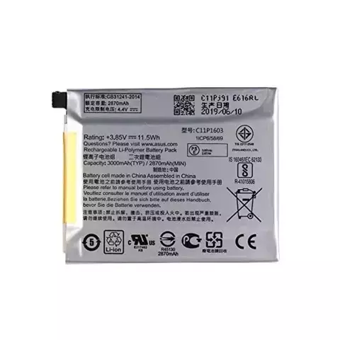 Bateria ASUS C11P1603 do ZenFone 3 Deluxe bulk 3000 mAh ZS550/ZS570KL Short Series