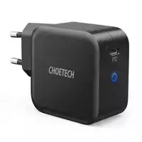 Choetech ładowarka sieciowa GaN USB Typ C 60W Power Delivery + kabel USB Typ C - USB Typ C 1,8m czarny (Q6006)