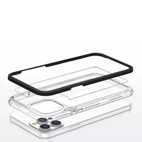 Clear 3in1 etui do iPhone 13 Pro Max żelowy pokrowiec z ramką czarny