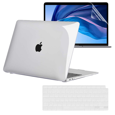 Etui Alogy Hard Case do Apple MacBook Air 13 M1 2021 Przezroczyste + Folia na ekran + Nakładka na klawiaturę