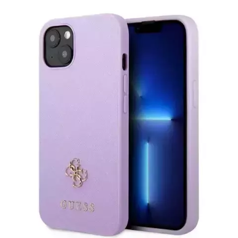 Etui Guess GUHCP13SPS4MU do Apple iPhone 13 Mini 5,4" purpurowy/purple hardcase Saffiano 4G Small Metal Logo