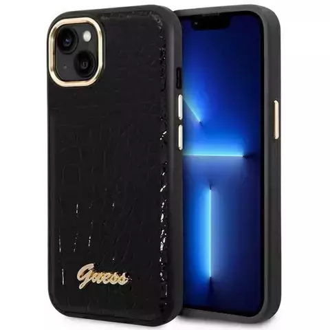 Etui Guess GUHCP14MHGCRHK do Apple iPhone 14 Plus 6,7" czarny/black hardcase Croco Collection