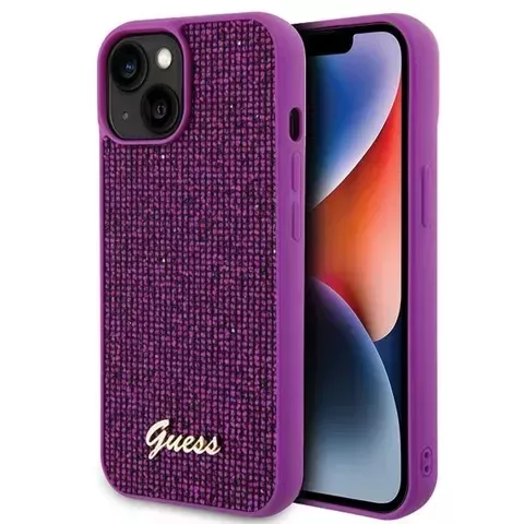 Etui Guess GUHCP15SPMSDGSF do iPhone 15 6.1" fuksja/fuschia hardcase Disco Metal Script