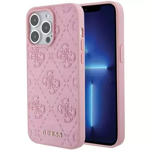 Etui Guess GUHCP15XP4EPMP do iPhone 15 Pro Max 6.7" różowy/pink hardcase Leather 4G Stamped