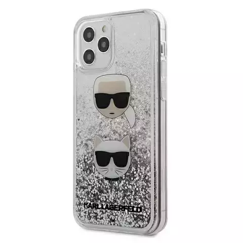 Etui Karl Lagerfeld KLHCP12MKCGLSL do iPhone 12/12 Pro 6,1" hardcase Liquid Glitter Karl&Choupette