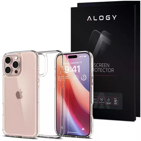 Etui + Szkło Spigen Ultra Hybrid do Apple iPhone 16 Pro Max Crystal Clear