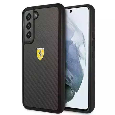 Etui na telefon Ferrari Hardcase do Samsung Galaxy S22 czarny/black hardcase On Track Real Carbon