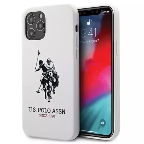 Etui na telefon US Polo Silicone Collection iPhone 12/12 Pro 6,1" biały/white