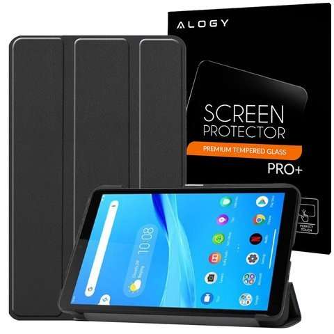 Etui obudowa Alogy Book Cover do Lenovo Tab M7 TB-7305F Czarny + Szkło Alogy