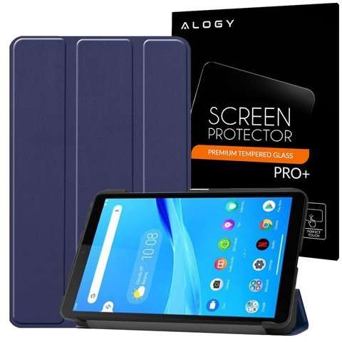 Etui obudowa Alogy Book Cover do Lenovo Tab M7 TB-7305F Granatowe + Szkło Alogy