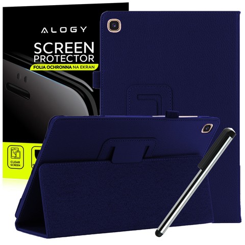 Etui obudowa Alogy stojak do Samsung Galaxy Tab A7 T500 Granatowe + Folia + Rysik