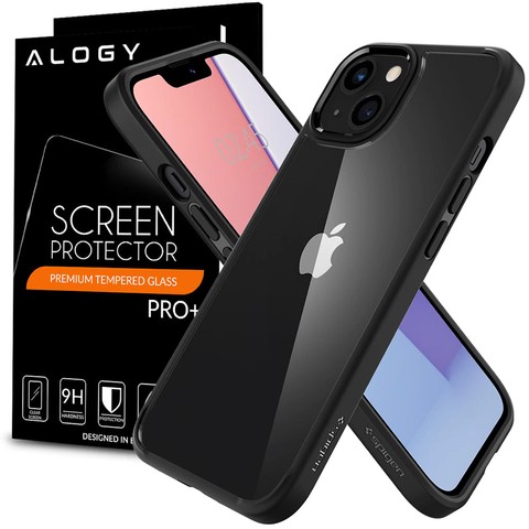 Etui obudowa case Spigen Ultra Hybrid do Apple iPhone 13 Matte Black + Szkło