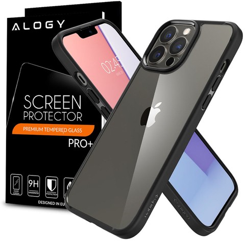 Etui obudowa case Spigen Ultra Hybrid do Apple iPhone 13 Pro Matte Black + Szkło